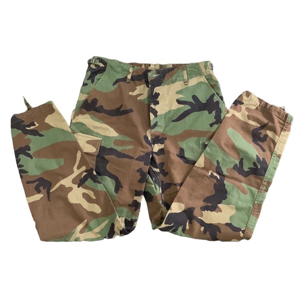 MENS CARGO PANTS VINTAGE CAMO HEAVY WEIGHT SIZE 32 - Picture 4 of 12